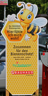 Bienen-Werbung des BAUHAUSes